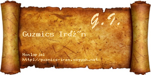 Guzmics Irén névjegykártya